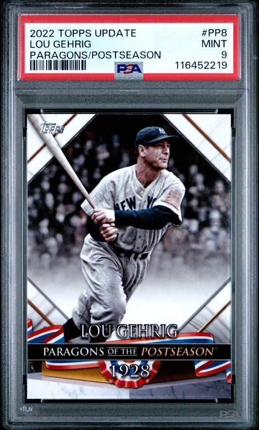 2022 Topps Update #PP8 Lou Gehrig Paragons/Postseason PSA 9