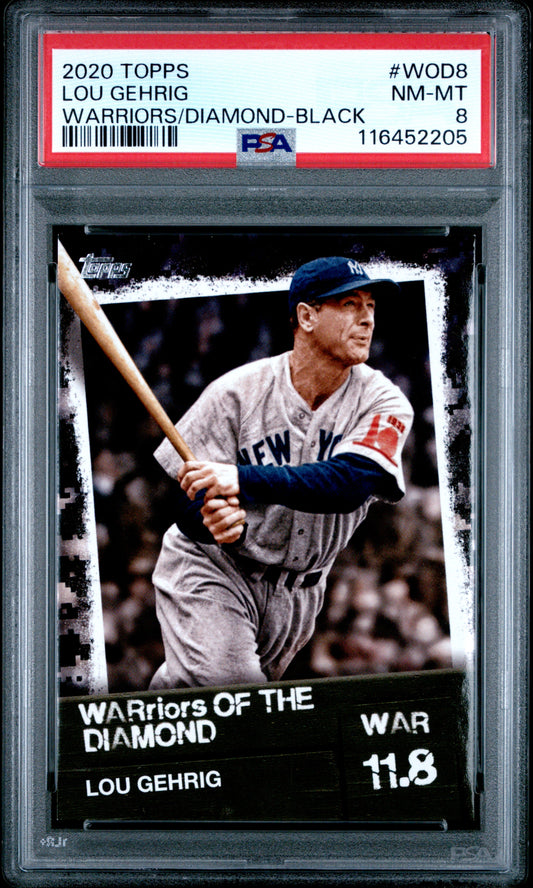 2020 Topps W.O.D. #WOD8 Lou Gehrig Warriors/Diamond-Black PSA 8