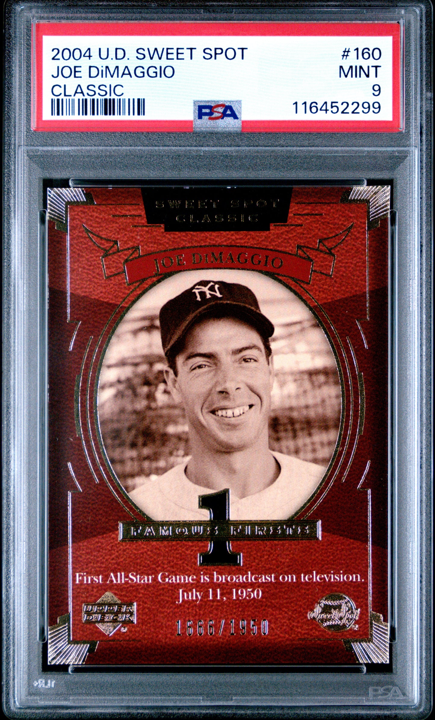 2004 Upper Deck Sweet Spot Classic #160 Joe Dimaggio Classic PSA 9