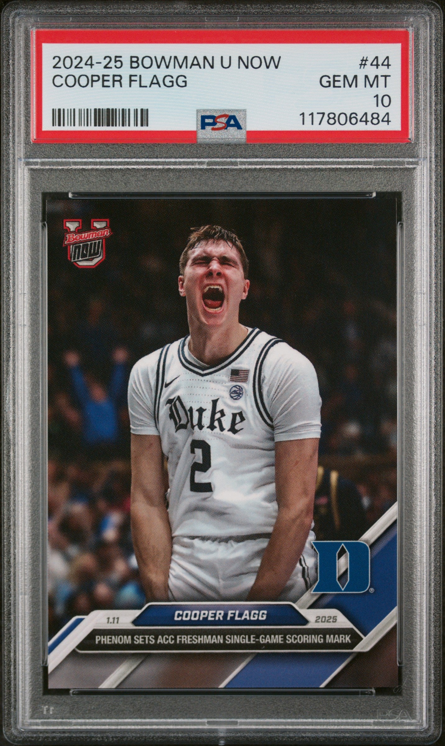 (12)2024-25 Bowman U Now #44 Cooper Flagg PSA 10