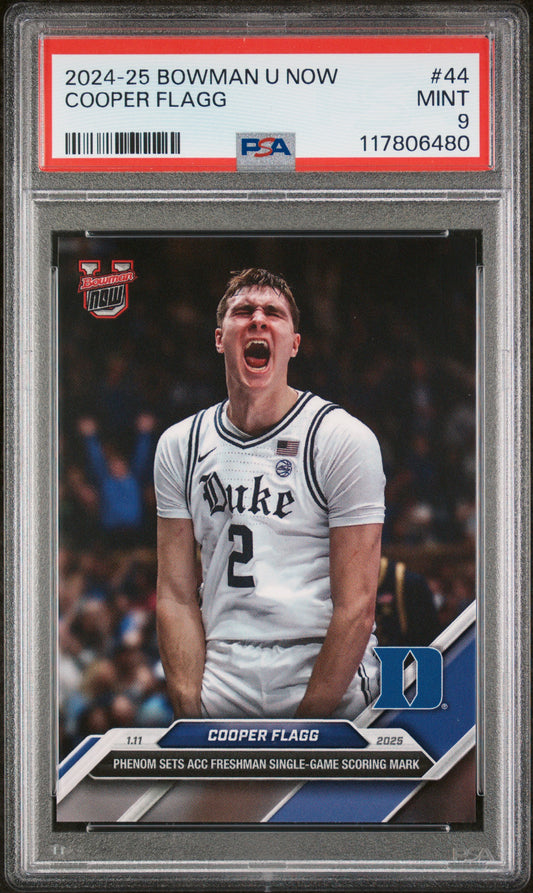(4)2024-25 Bowman U Now #44 Cooper Flagg PSA 9