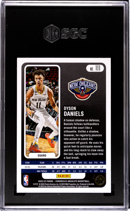 2022-23 Panini One & One #111 Dyson Daniels Orange RC SGC 7