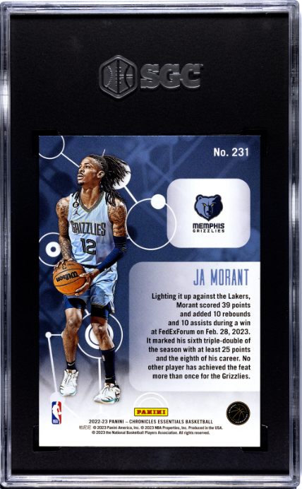 2022-23 Panini Chronicles #231 Ja Morant Essentials Gold SGC 10