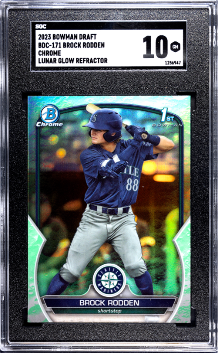 2023 Bowman Draft #BDC-171 Brock Rodden Chr. Lunar Glow Refractor SGC 10