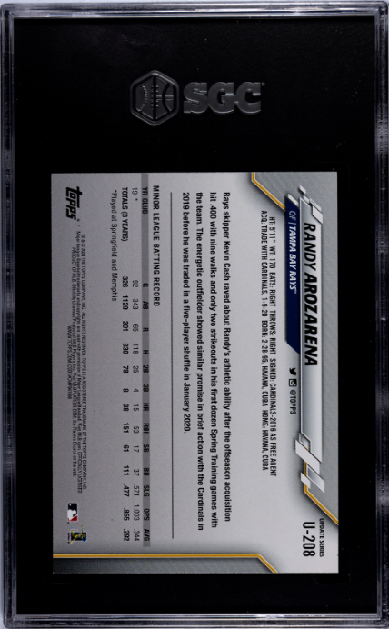 2020 Topps Update #U-208 Randy Arozarena RC SGC 10