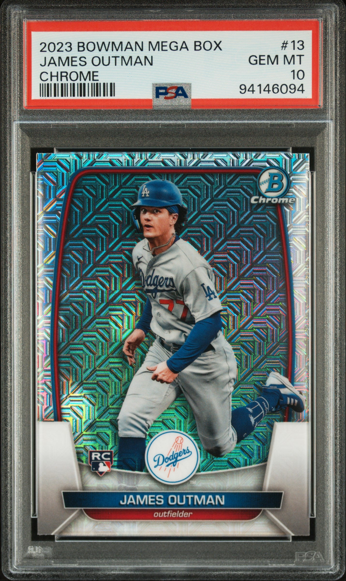2023 Bowman Mega Box Chrome #13 James Outman Chrome RC PSA 10