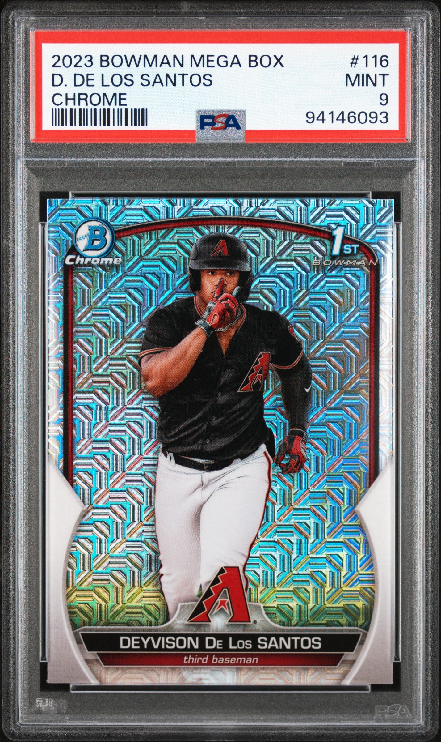 2023 Bowman Mega Box Chrome #116 D. De Los Santos Chrome PSA 9