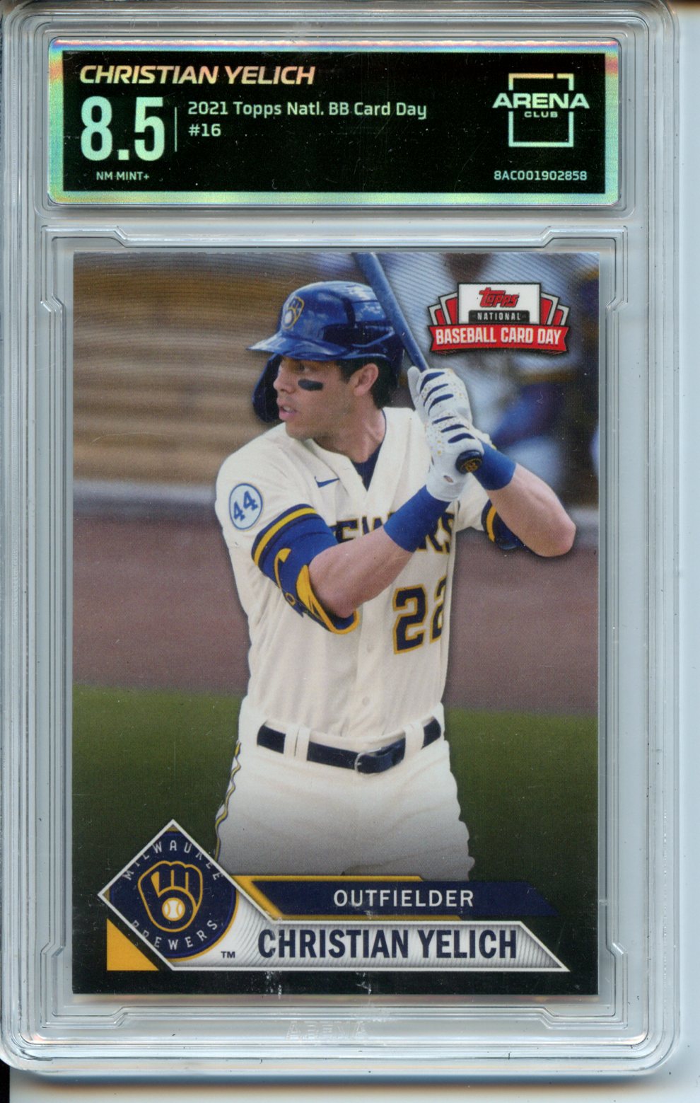 2021 Topps National Baseball Card Day #16 Christian Yelich Arena Club 8.5