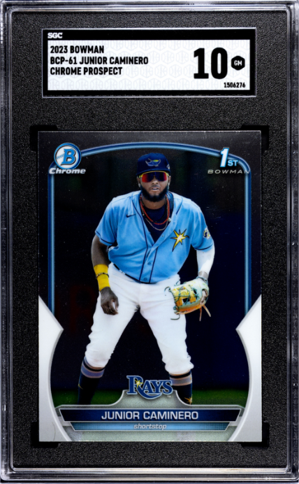 2023 Bowman #BCP-61 Junior Caminero Chrome Prospect SGC 10