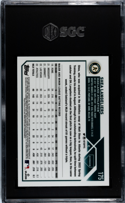 2023 Topps Chrome #175 Shea Langeliers Purple Refractor RC SGC 9.5