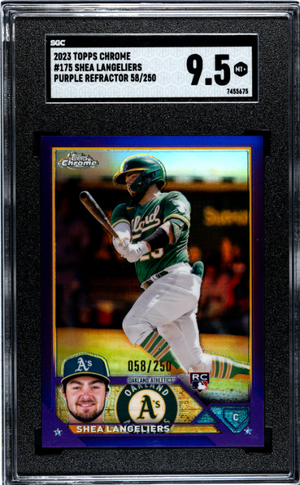 2023 Topps Chrome #175 Shea Langeliers Purple Refractor RC SGC 9.5