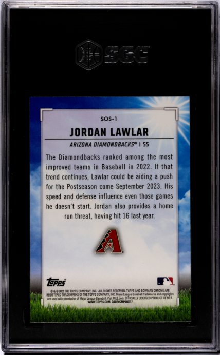 2023 Bowman #SOS-1 Jordan Lawlar Sights on September SGC 8