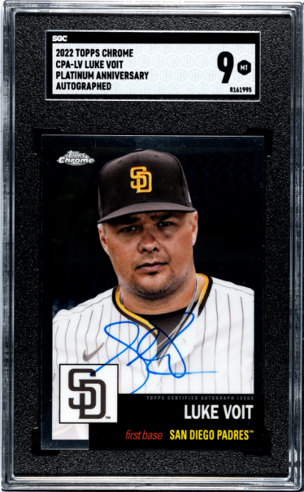 2022 Topps Chrome Platinum Anniversary #CPA-LV Luke Voit Autographed SGC 9