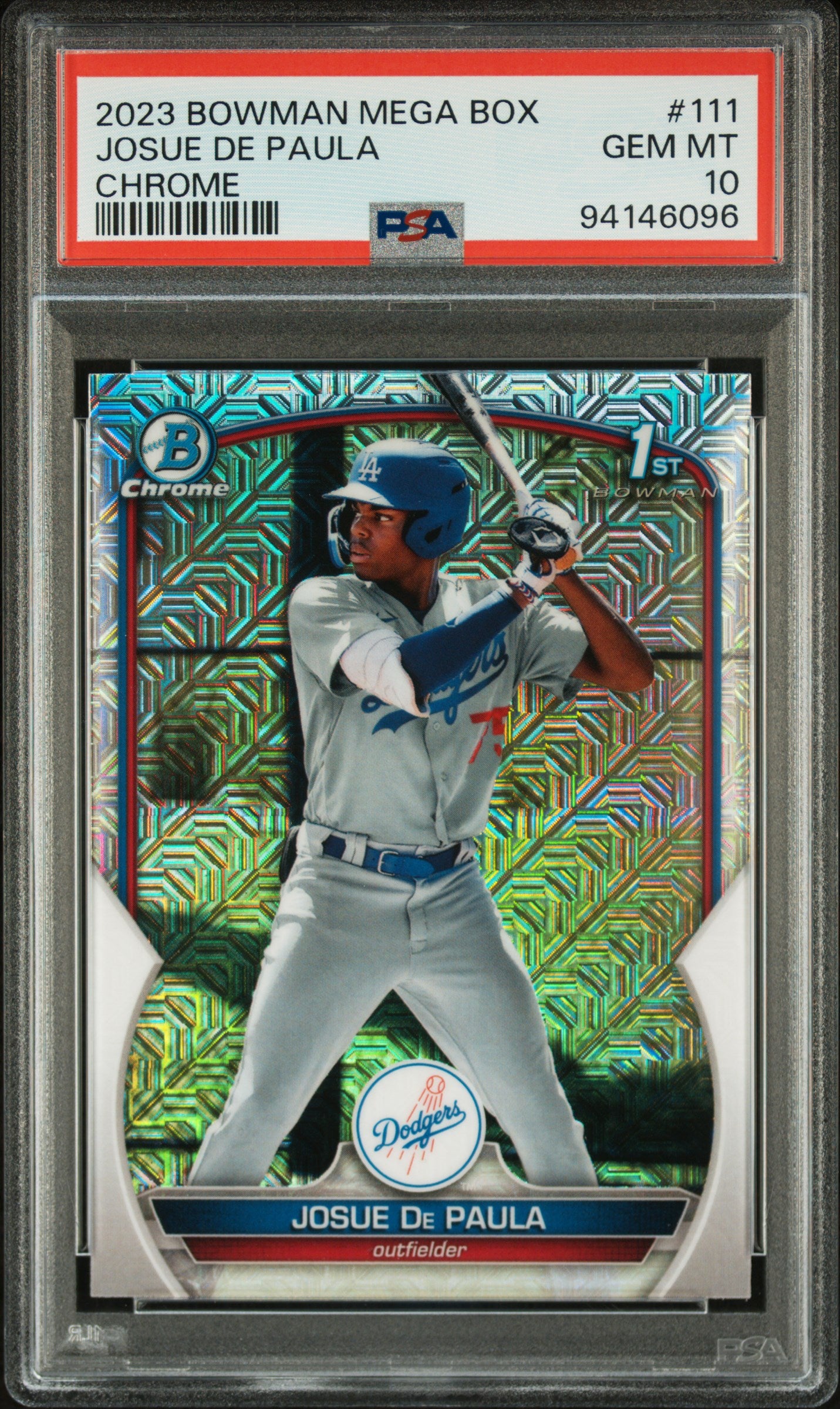 2023 Bowman Mega Box Chrome #111 Josue De Paula Chrome PSA 10