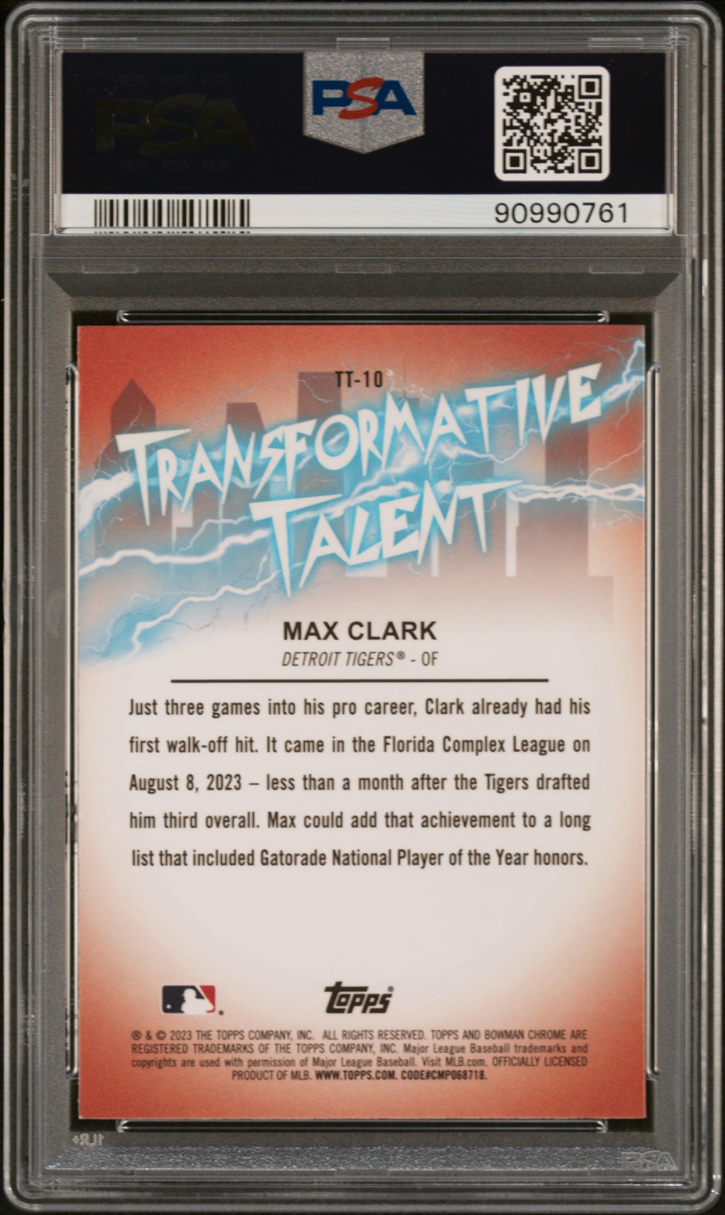 2023 Bowman Draft Transformative Talent #TT10 Max Clark PSA 9