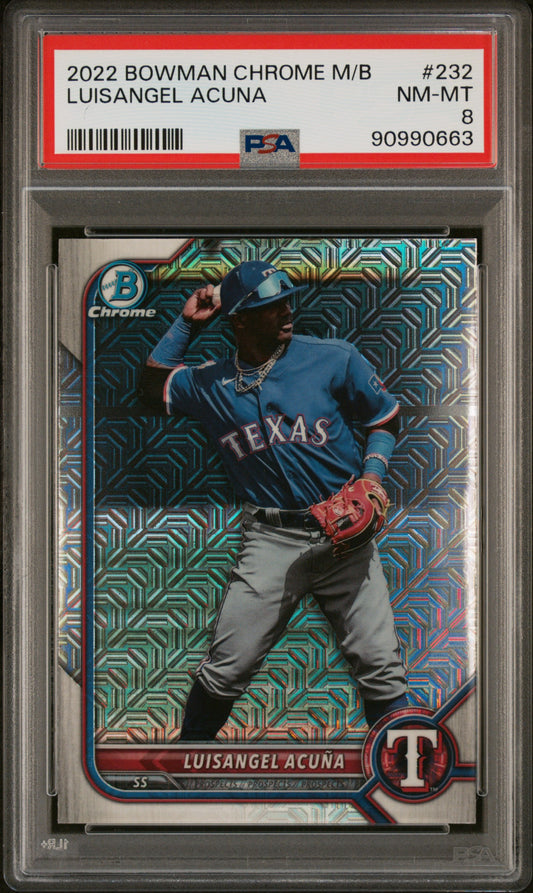 2022 Bowman Mega Box Chrome #232 Luisangel Acuna PSA 8