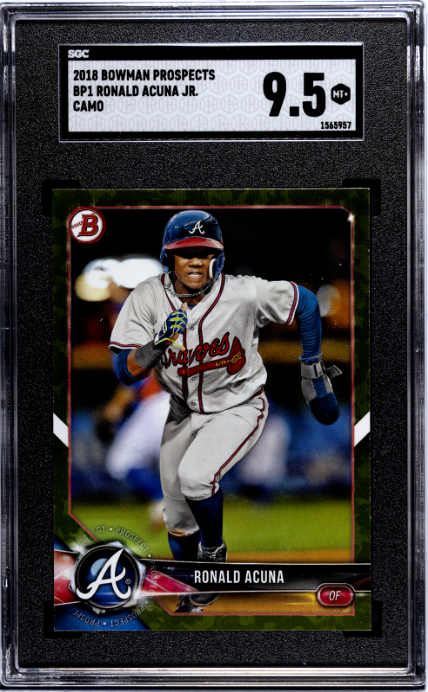 2018 Bowman Prospects #BP1 Ronald Acuna Jr. Camo SGC 9.5