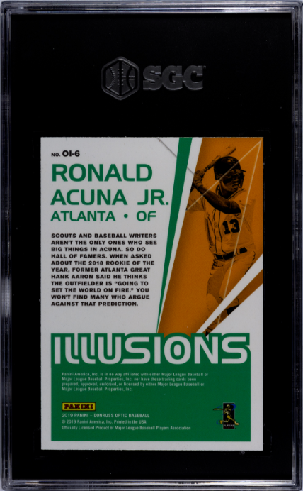 2019 Donruss Optic #OI-6 Ronald Acuna Jr. Illusions SGC 9.5
