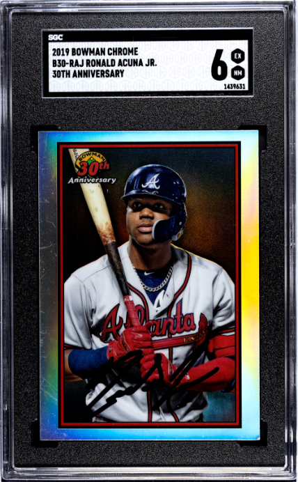 2019 Bowman Chrome #B30-RAJ Ronald Acuna Jr. 30th Anniversary SGC 6