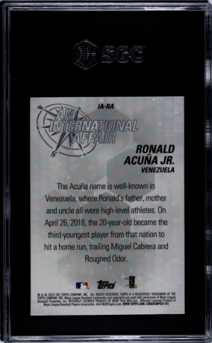 2018 Topps Chrome Update #IA-RA Ronald Acuna Jr. An International Affair SGC 9