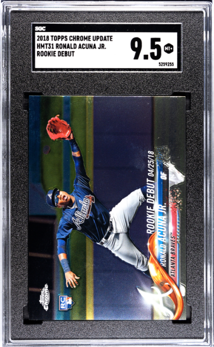 2018 Topps Chrome Update #HMT31 Ronald Acuna Jr. Rookie Debut RC SGC 9.5