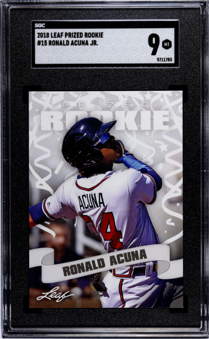 2018 Leaf Prized Rookie #15 Ronald Acuna Jr. SGC 9