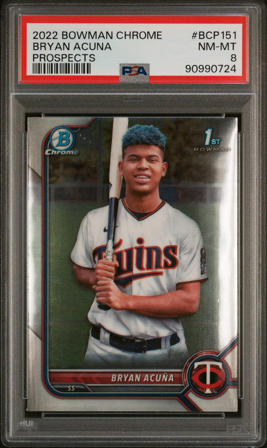 2022 Bowman Chrome Prospects #BCP151 Bryan Acuna Prospects PSA 8