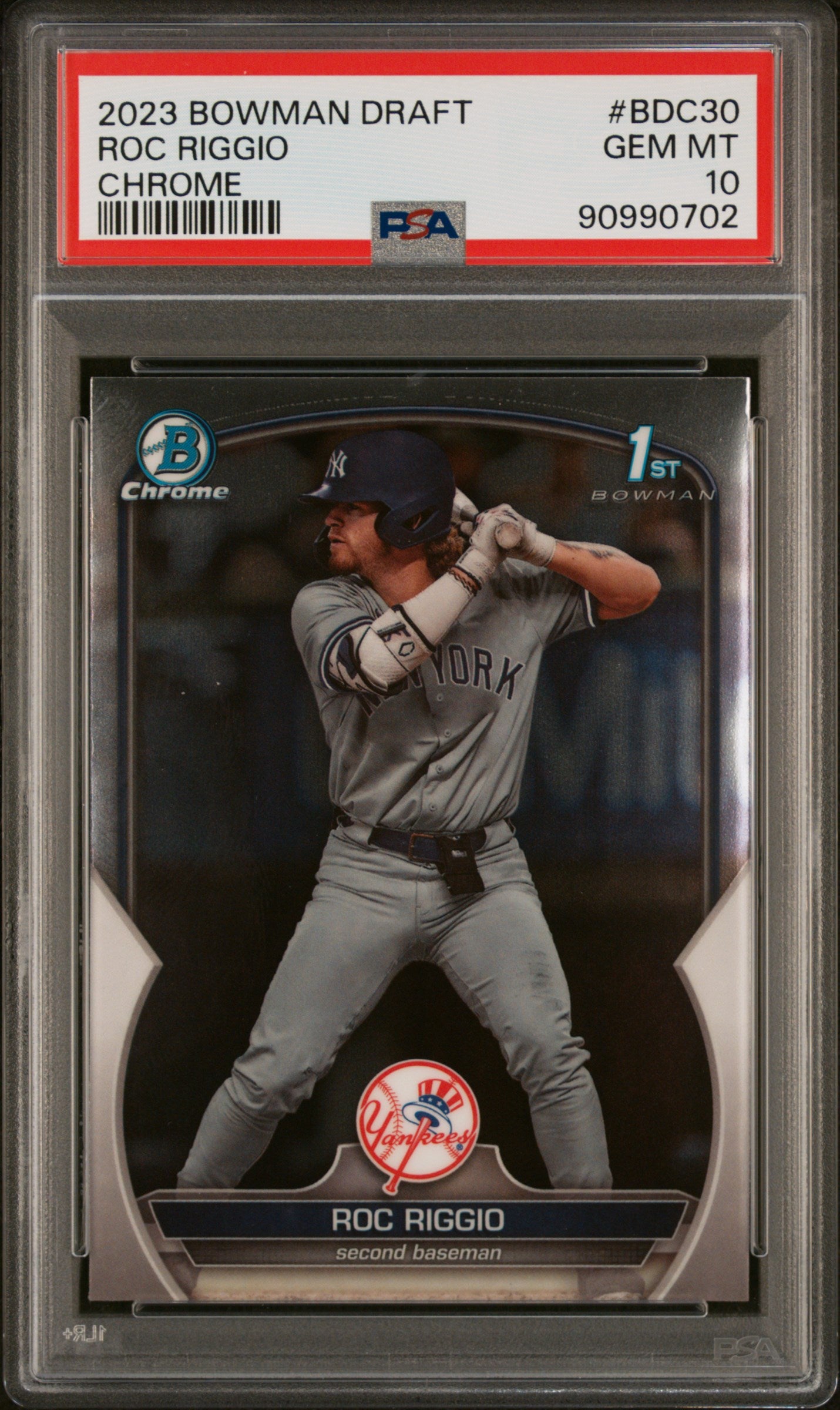 (1)2023 Bowman Draft #BDC30 Roc Riggio Chrome PSA 10