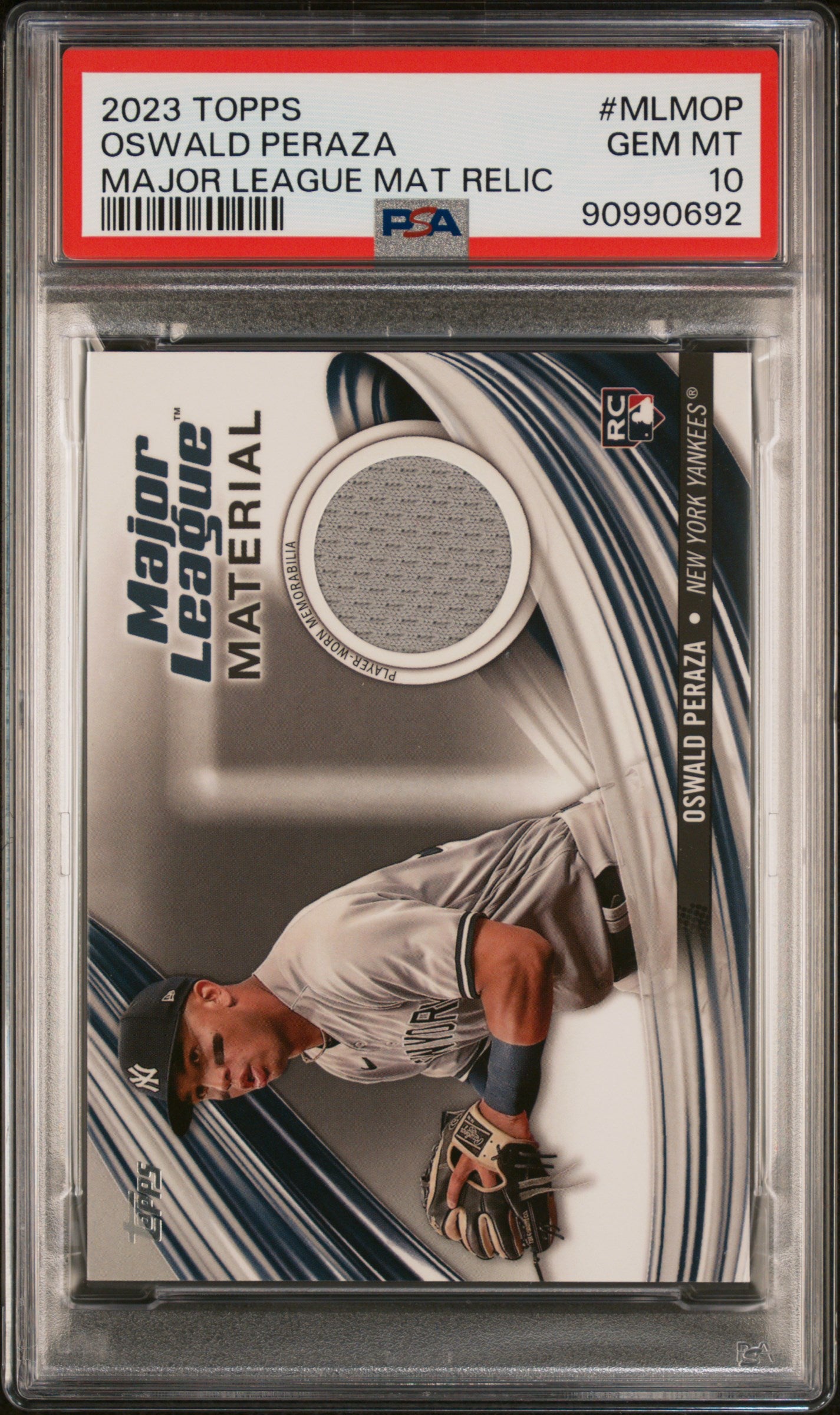 2023 Topps Major League Material Relics #MLMOP Oswald Peraza RPA PSA 10