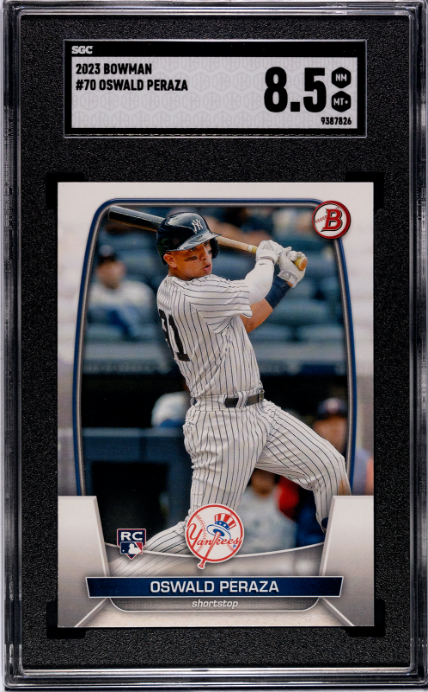 2023 Bowman #70 Oswald Peraza SGC RC 8.5