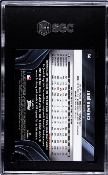 2023 Topps Chrome Black #36 Jose Ramirez SGC 9.5