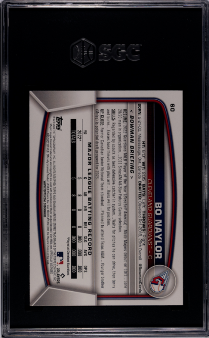 2023 Bowman #60 Bo Naylor RC SGC 10