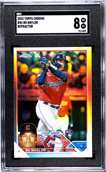 2023 Topps Chrome #54 Bo Naylor Refractor RC SGC 8