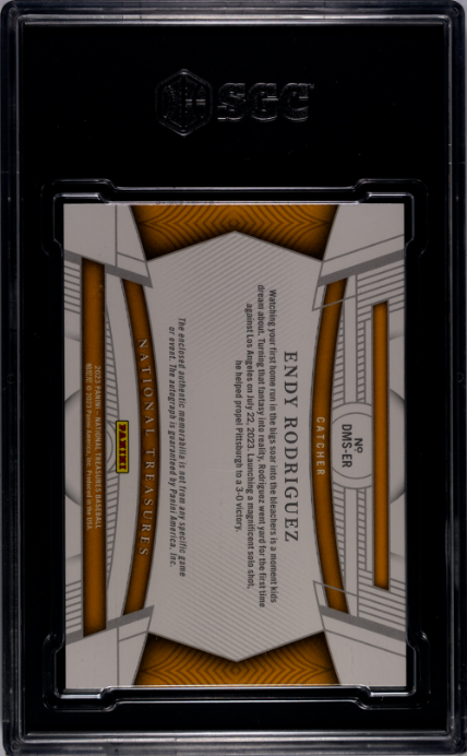 2023 Panini National Treasures #DMS-ER Endy Rodriguez Die-Cut Mat. Holo Gold SGC 10-10