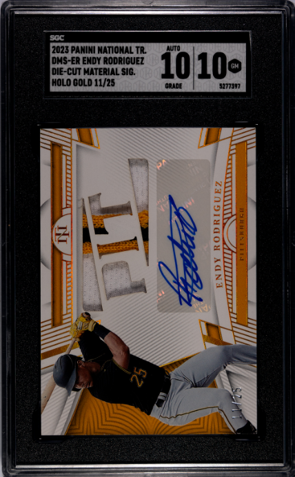 2023 Panini National Treasures #DMS-ER Endy Rodriguez Die-Cut Mat. Holo Gold SGC 10-10