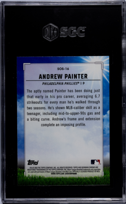 2023 Bowman Mega Box #SOS-16 Andrew Painter Sights on Sept. SGC 10