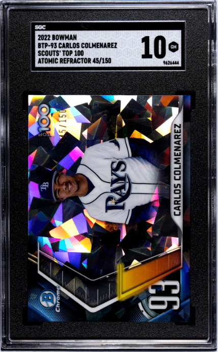 2022 Bowman #BTP-93 Carlos Colmenarez Scouts' Top 100, Atomic Ref. SGC 10