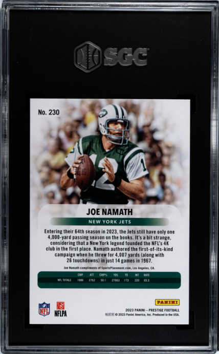 2023 Panini Prestige #230 Joe Namath SGC 10