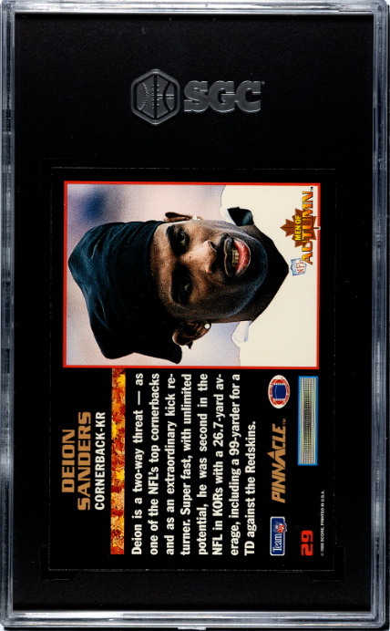 1993 Pinnacle #29 Deion Sanders Men Of Autumn SGC 9.5