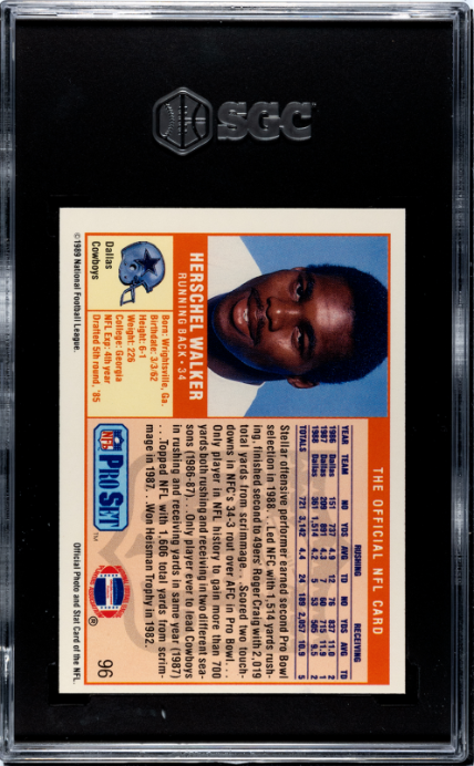 1989 Pro Set #96 Herschel Walker SGC 9.5