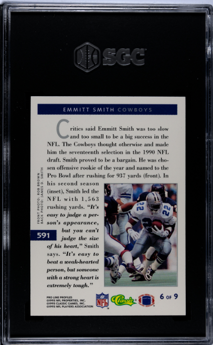 1993 Pro Line Profiles #591 Emmitt Smith SGC 10