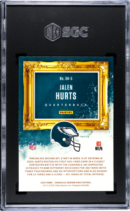 2020 Panini Chronicles #GK-5 Jalen Hurts Gridiron Kings RC SGC 10