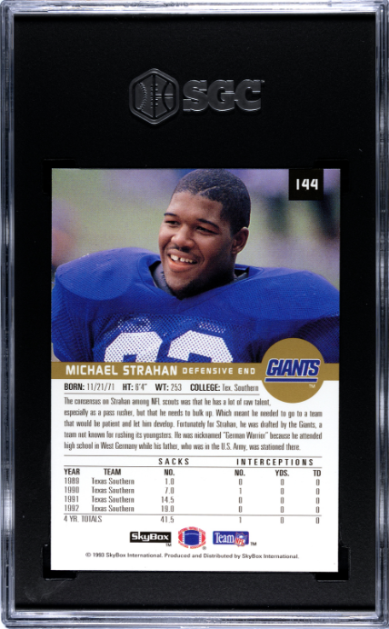 1993 Skybox Premium #144 Michael Strahan SGC 9.5