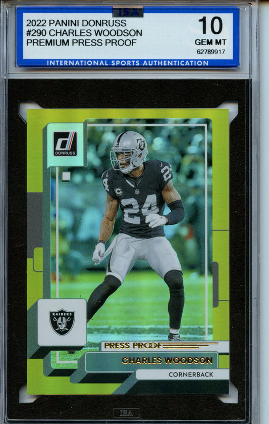 2022 Donruss #290 Charles Woodson Premium Press Proof ISA 10