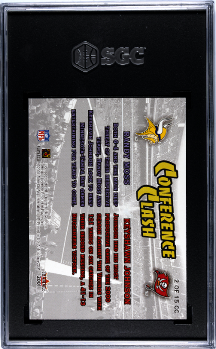 2001 Fleer Tradition #2CC Johnson/Moss Conference Clash SGC 9.5