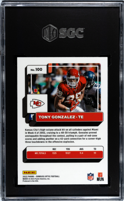 2022 Donruss Optic #100 Tony Gonzalez SGC 9.5