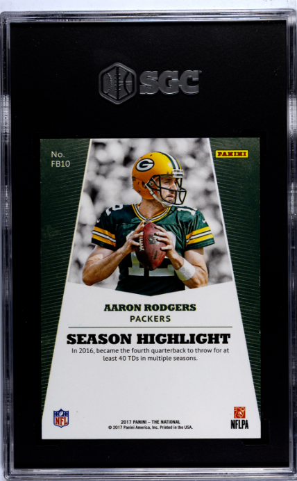 2017 Panini The National #FB10 Aaron Rodgers Rapture SGC 9.5
