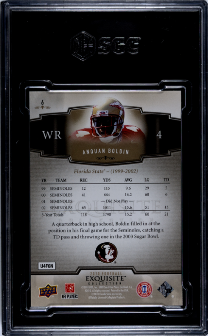 2010 Upper Deck Exquisite Collection #6 Anquan Boldin SGC 9.5