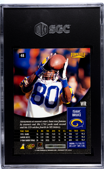 1996 Pinnacle #48 Isaac Bruce SGC 9