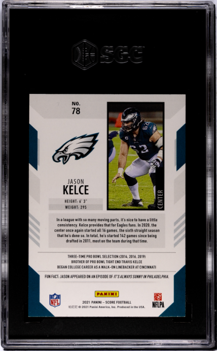 2021 Panini Score #78 Jason Kelce SGC 9